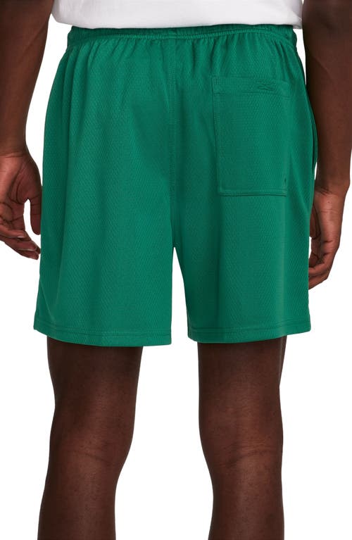 Shop Nike Club Flow Mesh Athletic Shorts In Malachite/white