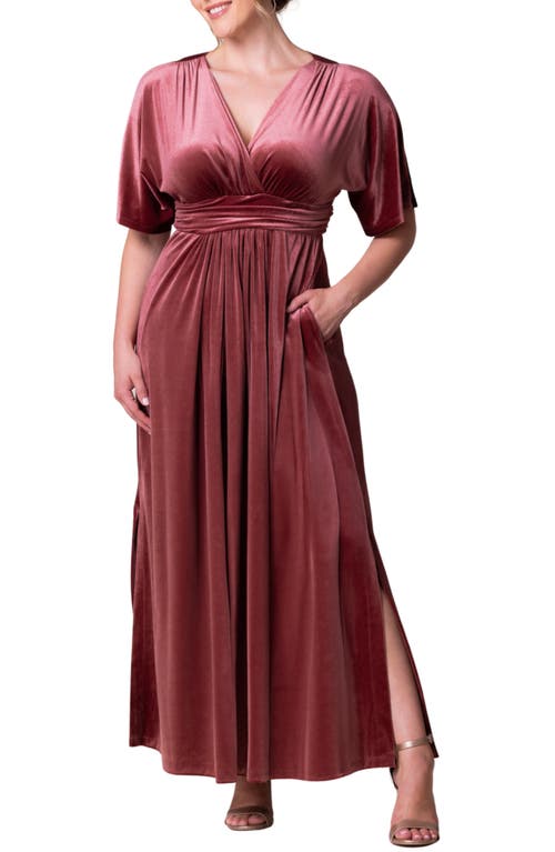 Kiyonna Verona Velvet Gown in Mauve Rose 