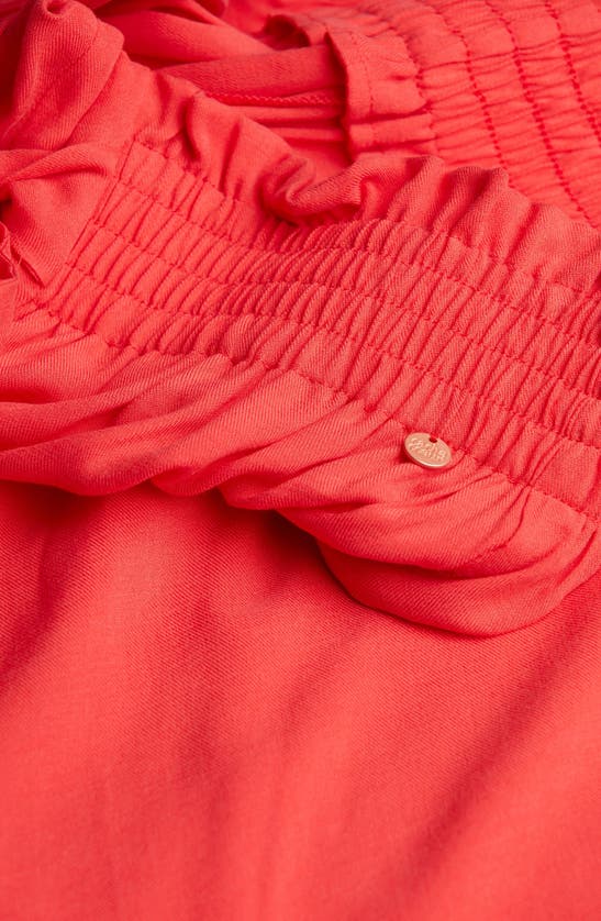 Shop Cache Coeur Sahel Smocked Twill Maternity Pants In Coral