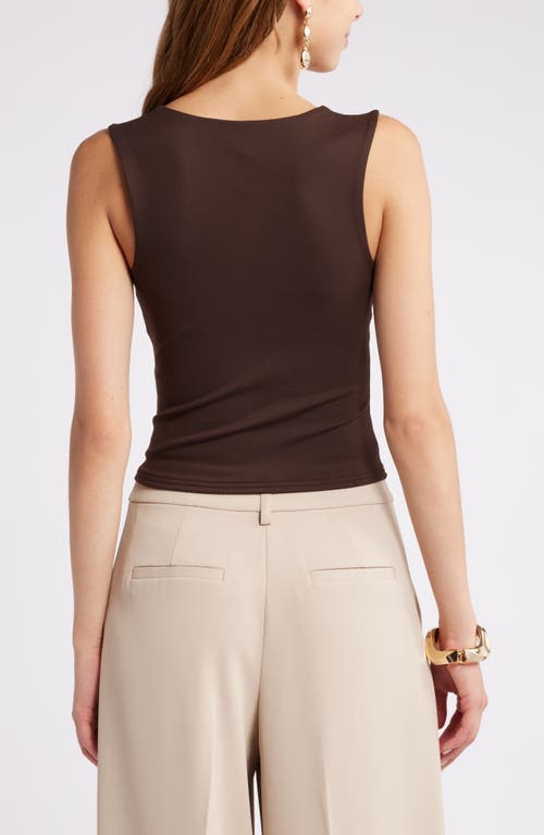 Shop Open Edit Smooth Edit V-neck Tank In Brown Coffee