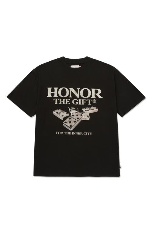 HONOR THE GIFT Dominoes Cotton Graphic T-Shirt in Black