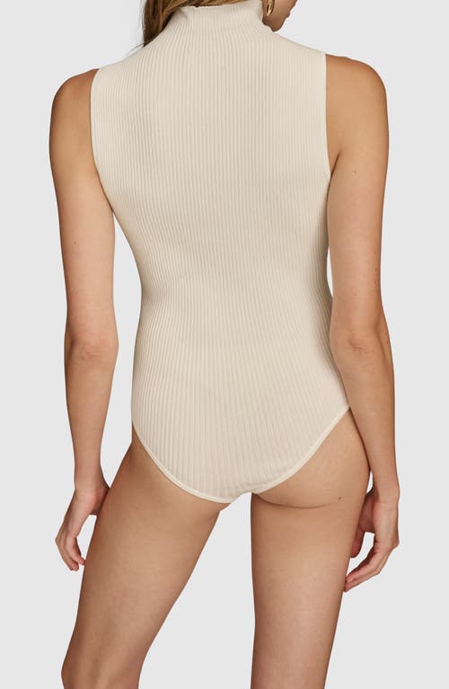 Shop Donna Karan New York Turtleneck Rib Tank Bodysuit In Ivory