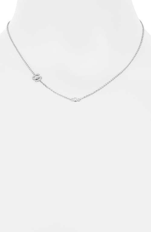 Meshmerise Bezel Diamond Initial Chain Necklace In White-s