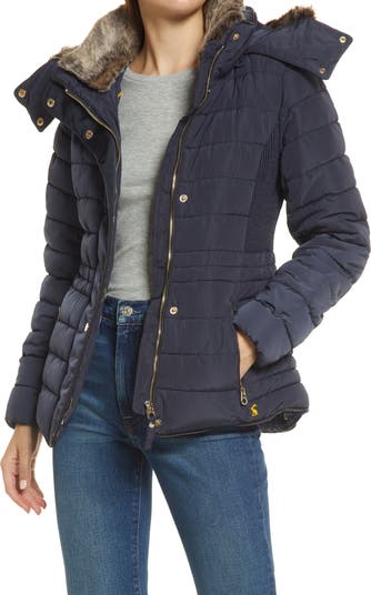 Joules Gosway Water Resistant Puffer Jacket with Removable Hood