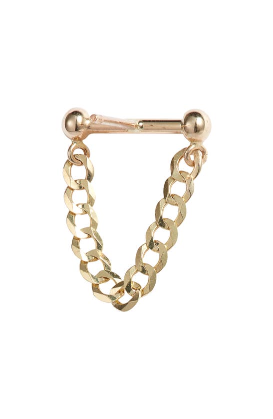 Shop Poppy Finch Baby Dumbbell Chain Earrings In 14k Yellow Gold