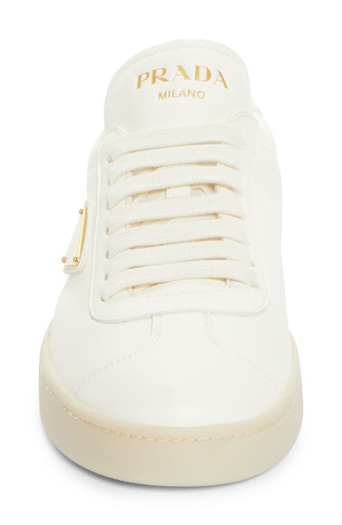 Prada Off White Downtown Lace Up Sneakers In Avorio