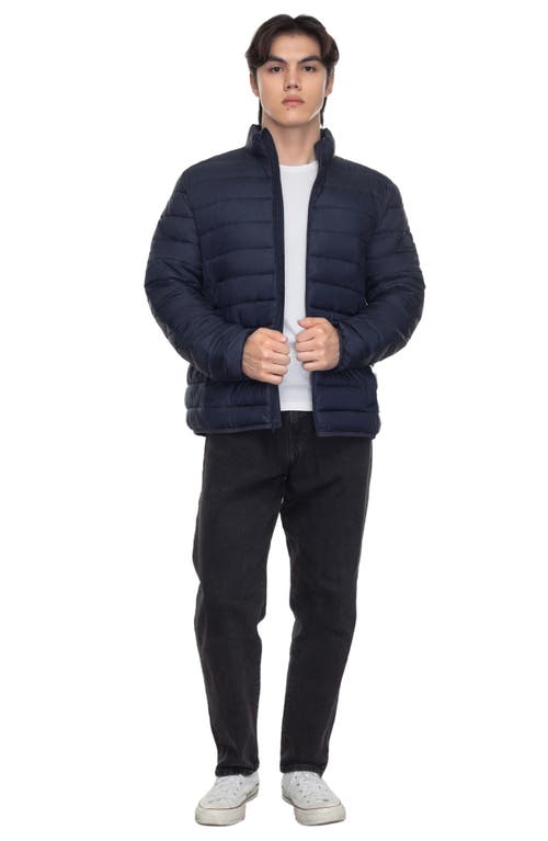 Rokka&rolla Lightweight Packable Puffer Jacket In Navy