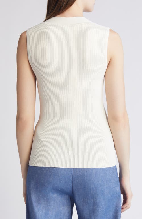 Shop Hugo Boss Boss Fality Cutout Sleeveless Sweater In Soft Cream