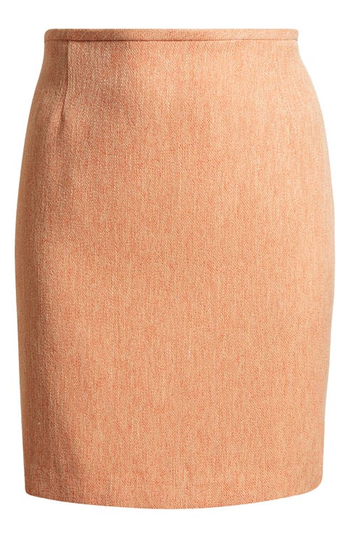 Tahari Asl Plus Size Tweed Back-slit Pencil Skirt, Created For Macy's In Salmon