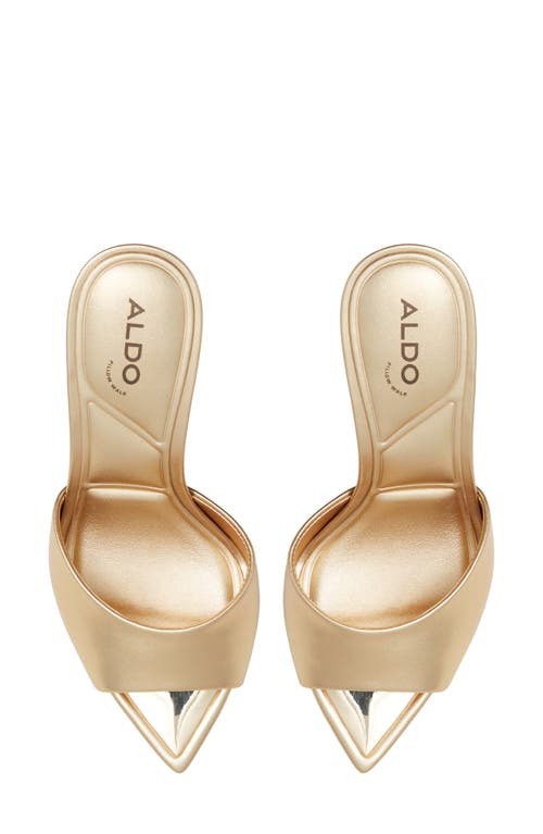 Shop Aldo Marita Pointed Toe Slide Sandal In Gold