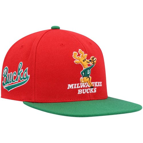 Mitchell & Ness Milwaukee Bucks Team Two Tone 2.0 Snapback Hat, MITCHELL &  NESS HATS, CAPS