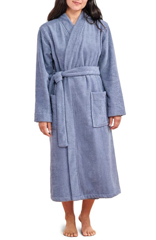 Gender Inclusive Air Weight Organic Cotton Robe in French Blue