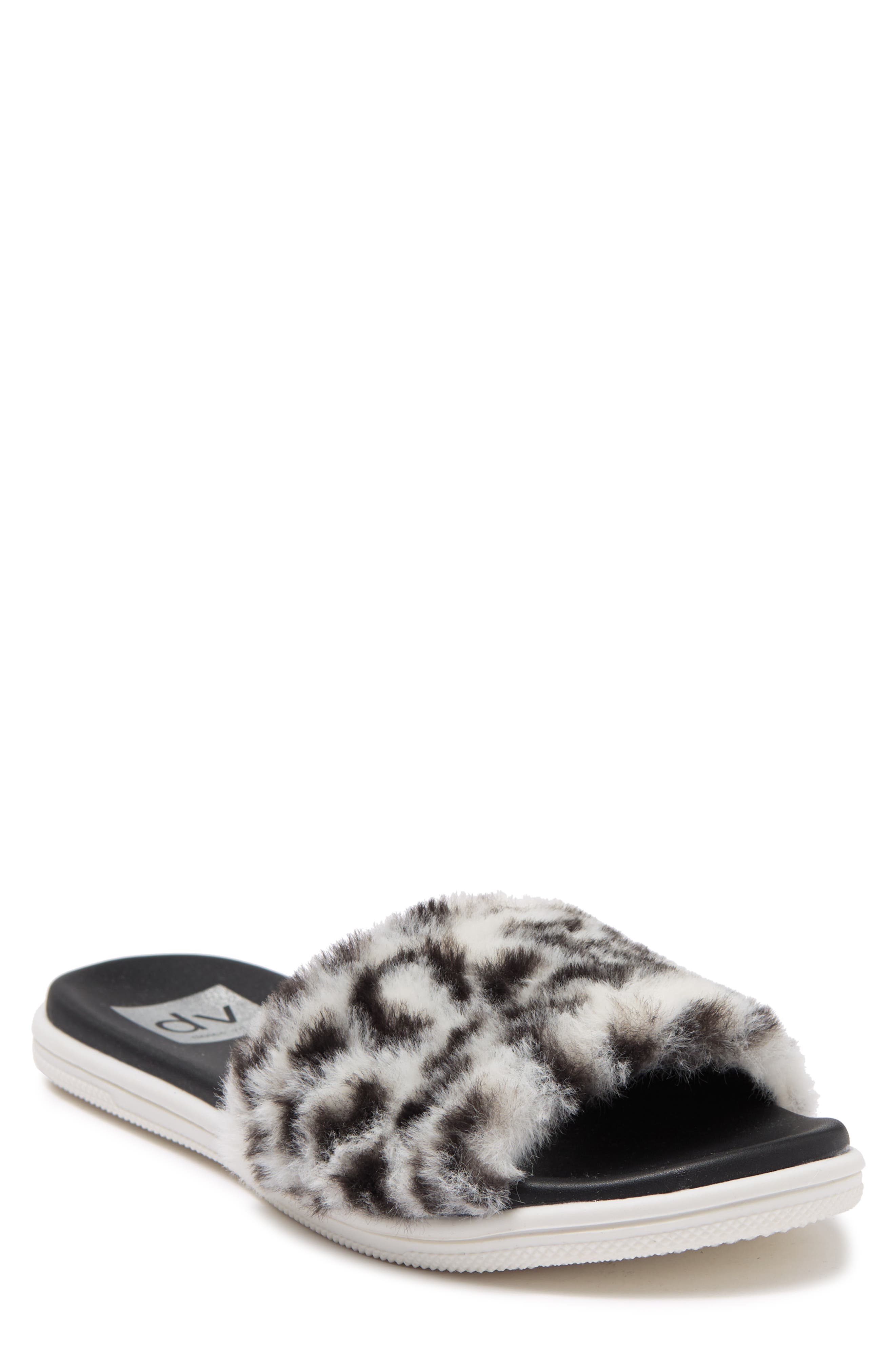dolce vita faux fur slides