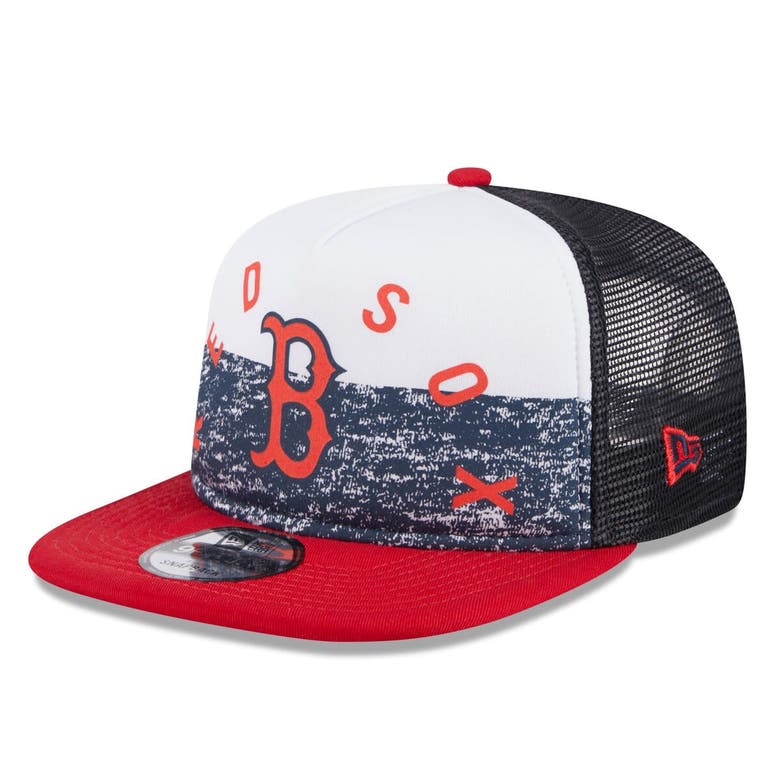 New Era White/red Boston Red Sox Team Foam Front A-frame Trucker 9fifty Snapback Hat