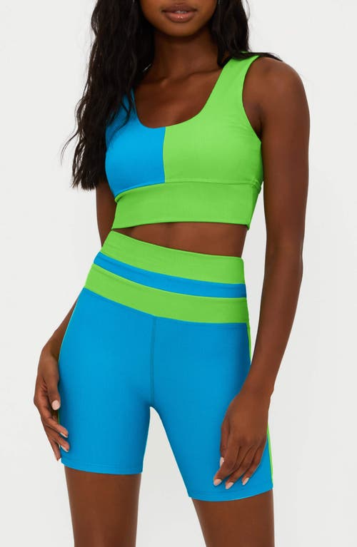 Beach Riot Carina Colorblock Sports Bra Palm Green at Nordstrom,