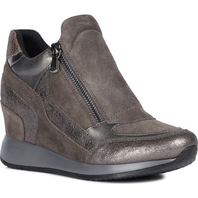 Geox Nydame Wedge Sneaker, Grey