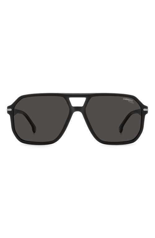 Carrera Eyewear 59mm Polarized Rectangular Sunglasses In Black