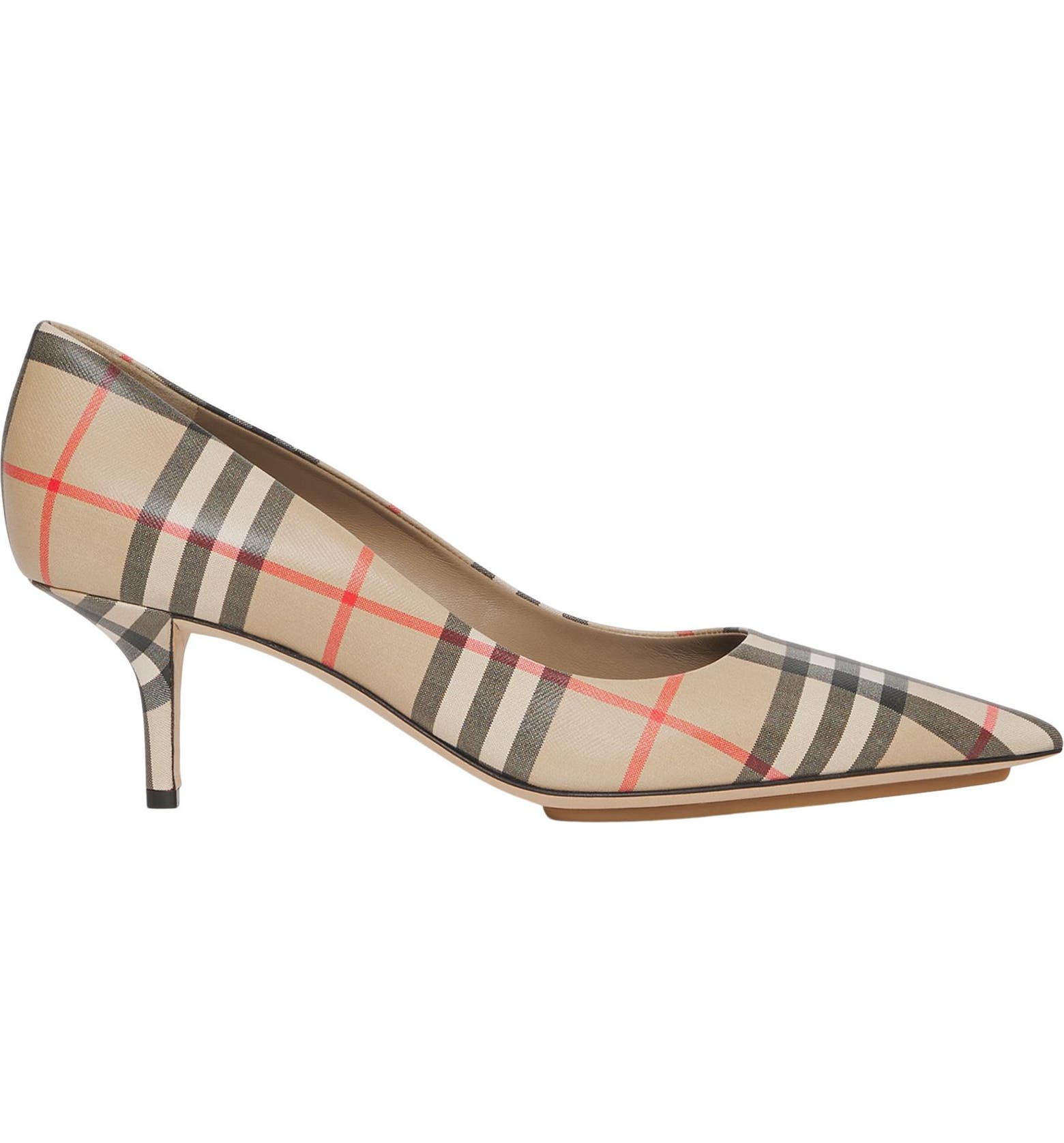 Burberry Aubri Check Pointed Toe Pump (Women) | Nordstrom