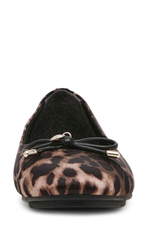 Shop Anne Klein Luci Cap Toe Ballet Flat In Leopard Satin