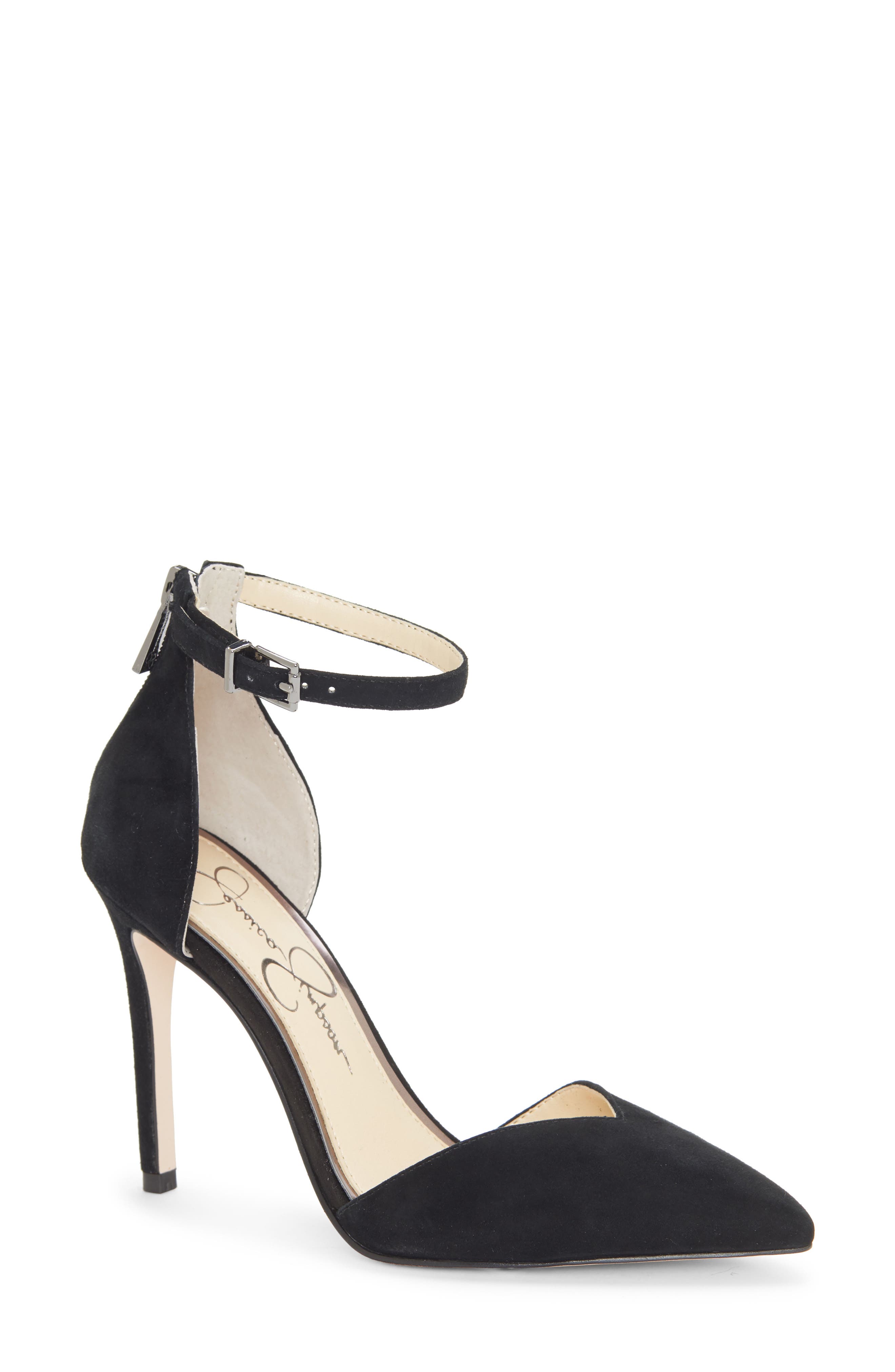 jessica simpson black ankle strap heels