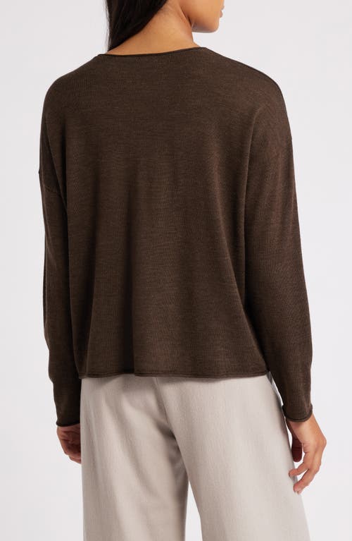 Shop Eileen Fisher Crewneck Wool Sweater In Wren