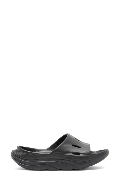 Hoka Gender Inclusive Ora Recovery Slide 3 Sandal In Black/black
