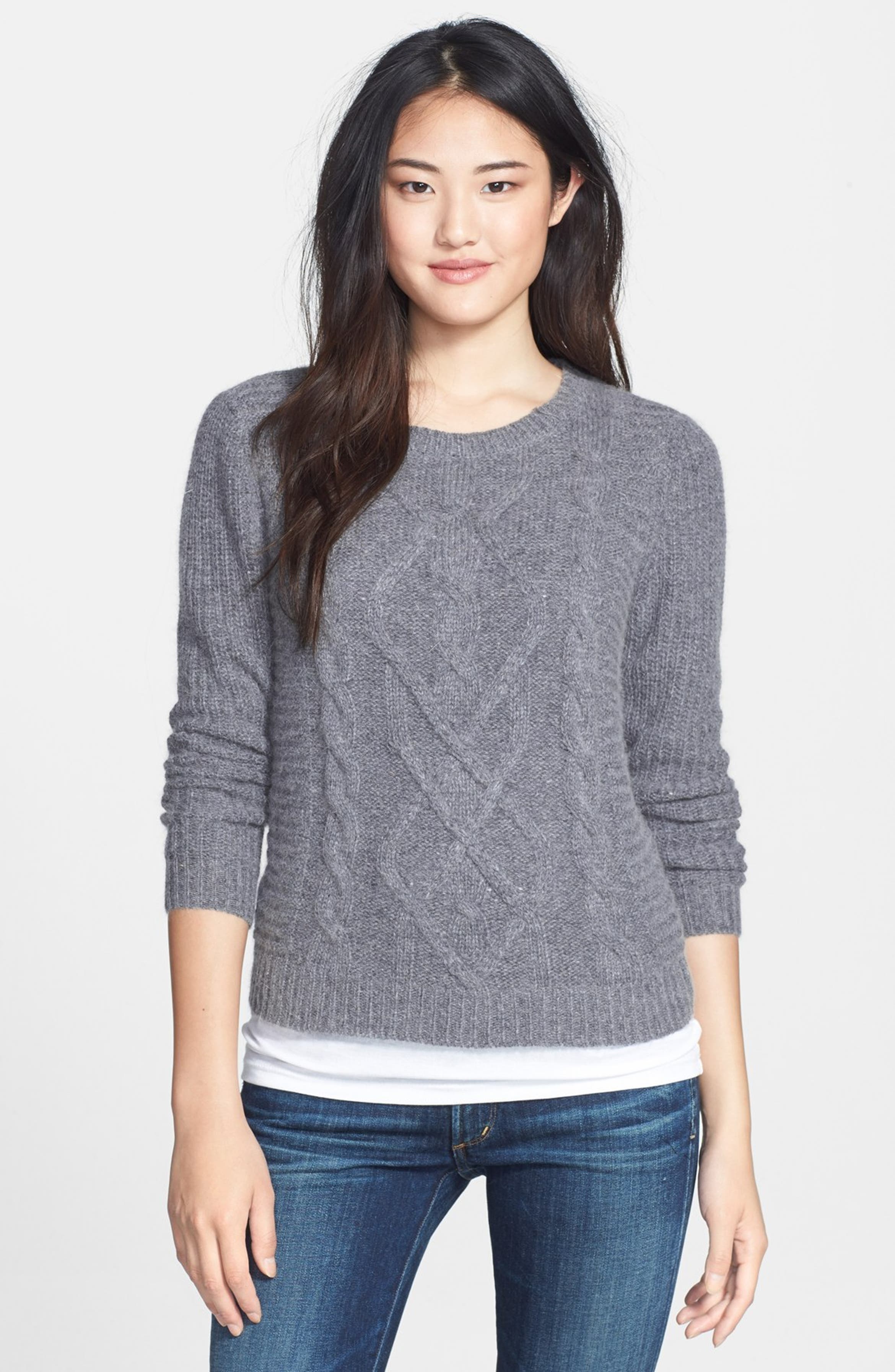 Caslon® Cable Knit Sweater (Regular & Petite) | Nordstrom