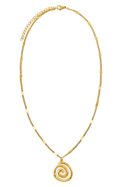 Gela Swirl Pendant Necklace in Gold