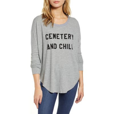 Wildfox Cemetery & Chill Perry Thermal Top, Grey
