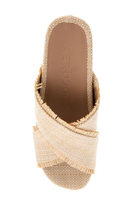 Shop Aerosoles Madina Woven Heel Sandal In Sand Raffia