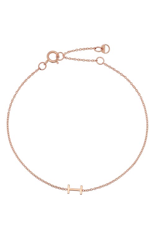 BYCHARI Initial Pendant Bracelet in 14K Rose Gold-I at Nordstrom