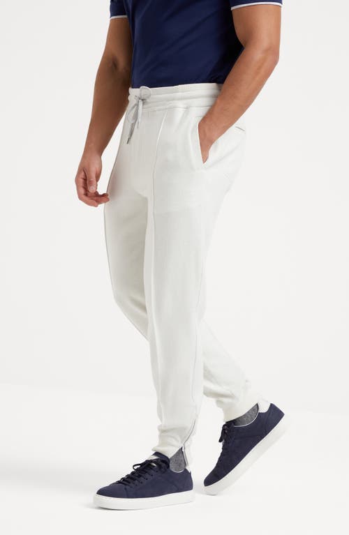 Shop Brunello Cucinelli Double Cloth Trousers In Off-white