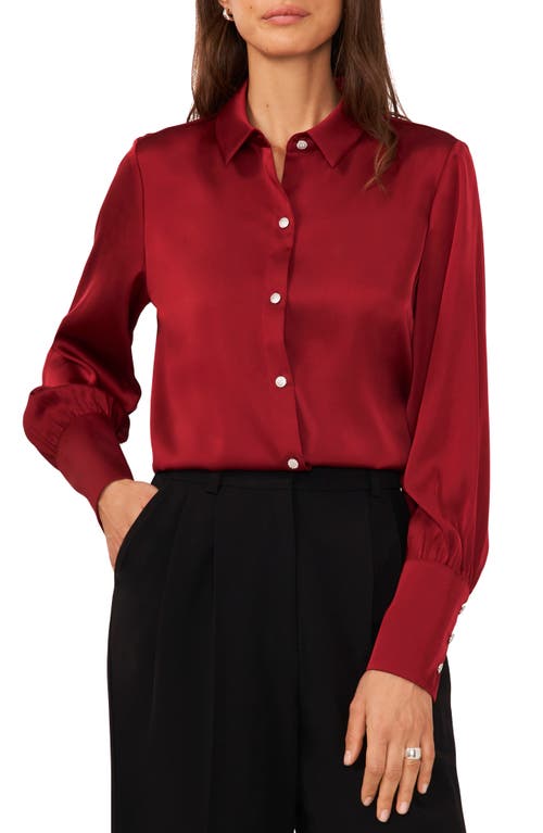 halogen(r) Button-Up Shirt in Rhubarb Red
