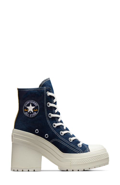 Shop Converse Chuck 70 De Luxe Block Heel Sneaker In Navy/egret/golden Sundial