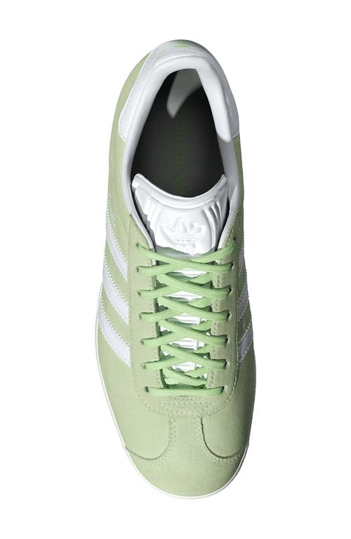 Shop Adidas Originals Adidas Gazelle Sneaker In Sand/white/silver Green