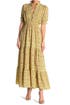 Thumbnail image number 1 of Max Studio Elbow Length Sleeve Print Tiered Maxi Dress