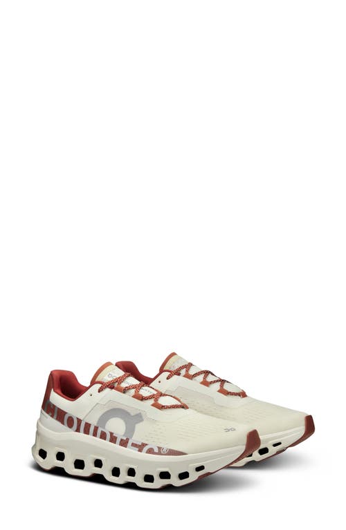 On Cloudmster Lny Running Shoe In Ivory/ruby