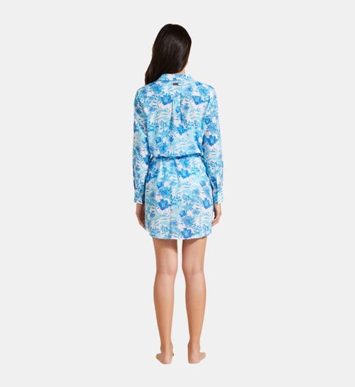 VILEBREQUIN TAHITI FLOWERS COTTON VOILE SHIRT DRESS 