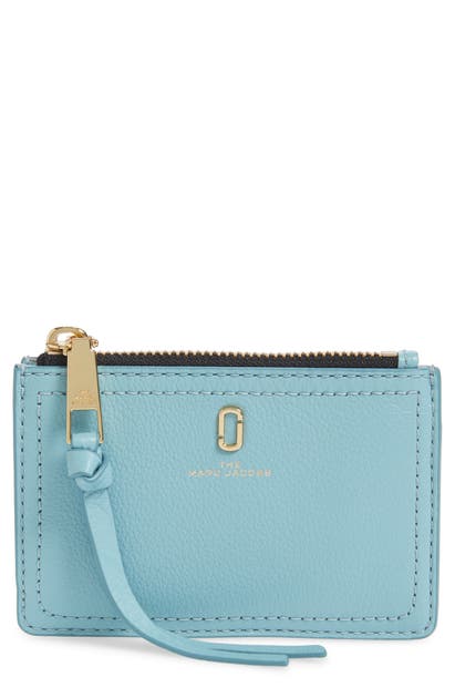 The Marc Jacobs Snapshot Leather Zip Wallet In Silent Blue