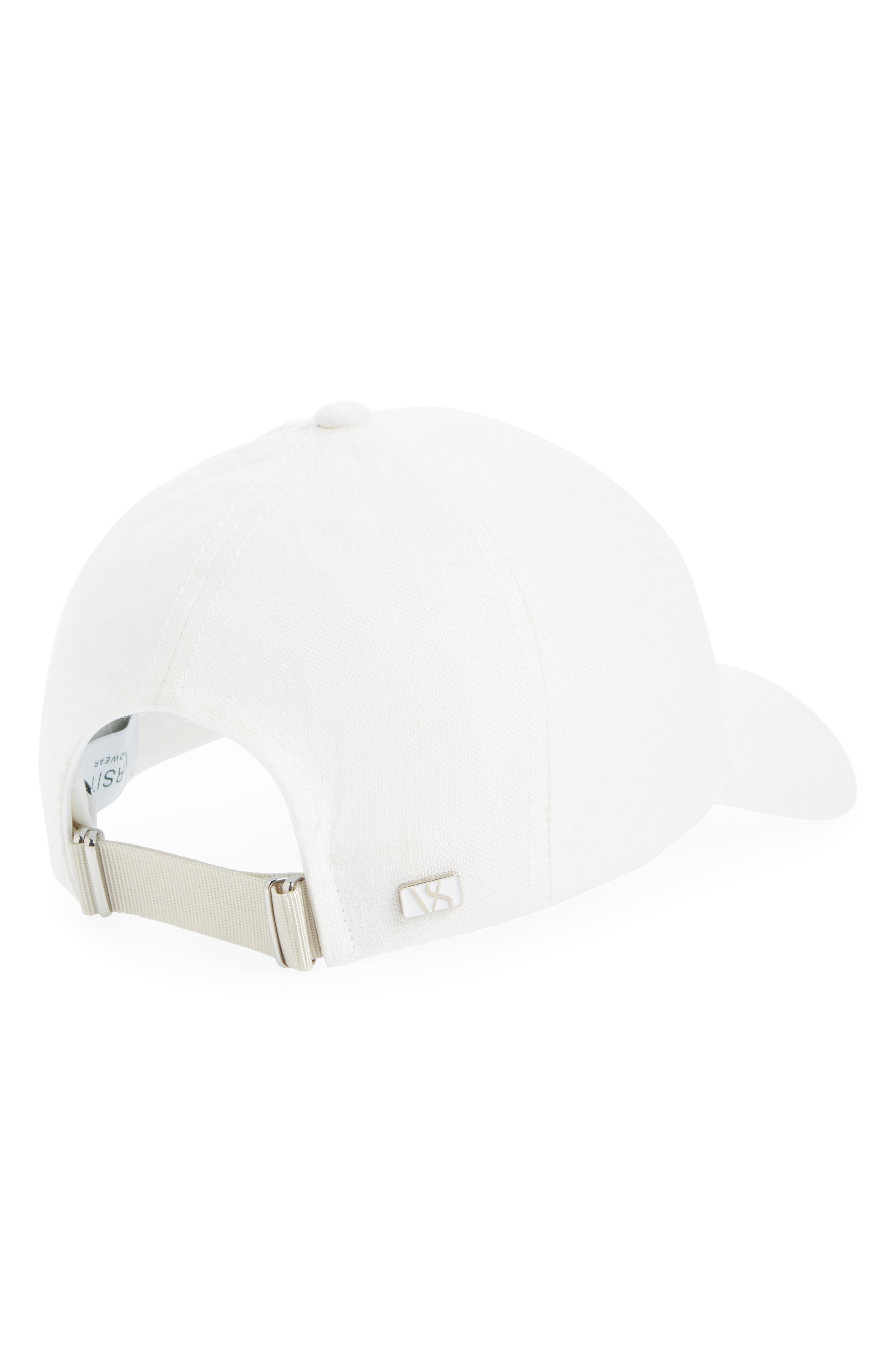 Varsity Headwear Linen Baseball Cap in Shell White Linen