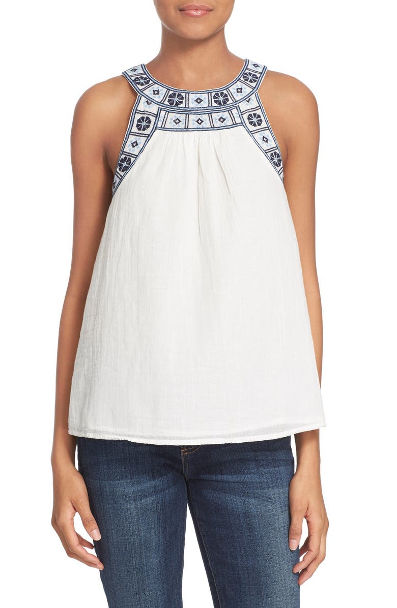 Joie 'Helliconia' Embroidered Sleeveless Top | Nordstrom