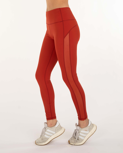 Rebody Active Incline Silkiflex High Waist Leggings 26" In Mars Red