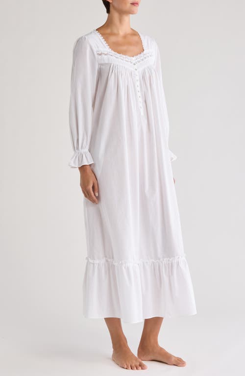 Shop Eileen West Long Sleeve Cotton Ballet Nightgown In White