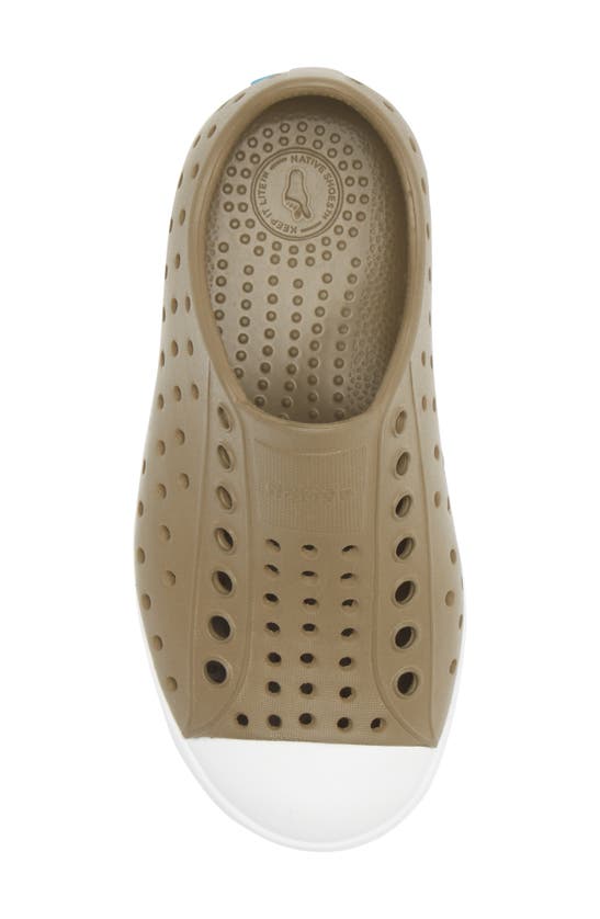 Native Shoes Jefferson Water Friendly Slip-on Vegan Sneaker In Utili Green/ Shell White