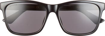 57mm Polarized Rectangular Sunglasses