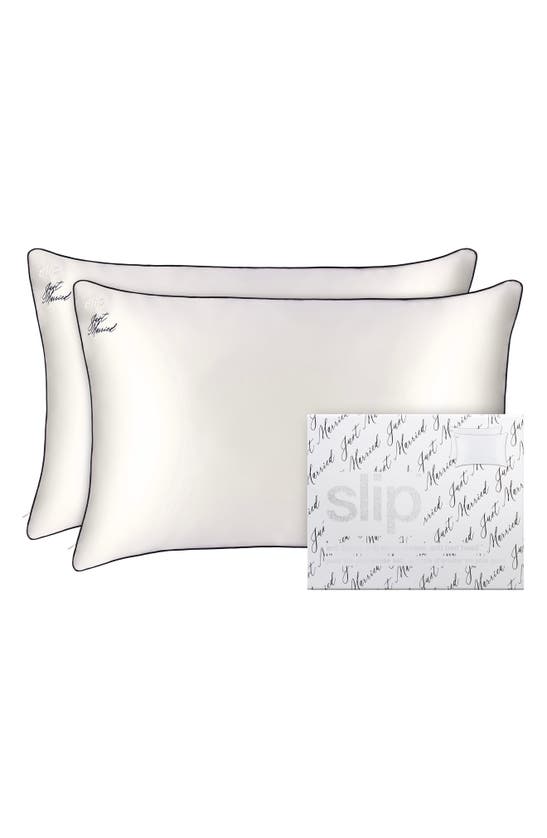 Slip Just Married Pure Silk Pillowcase Duo ModeSens