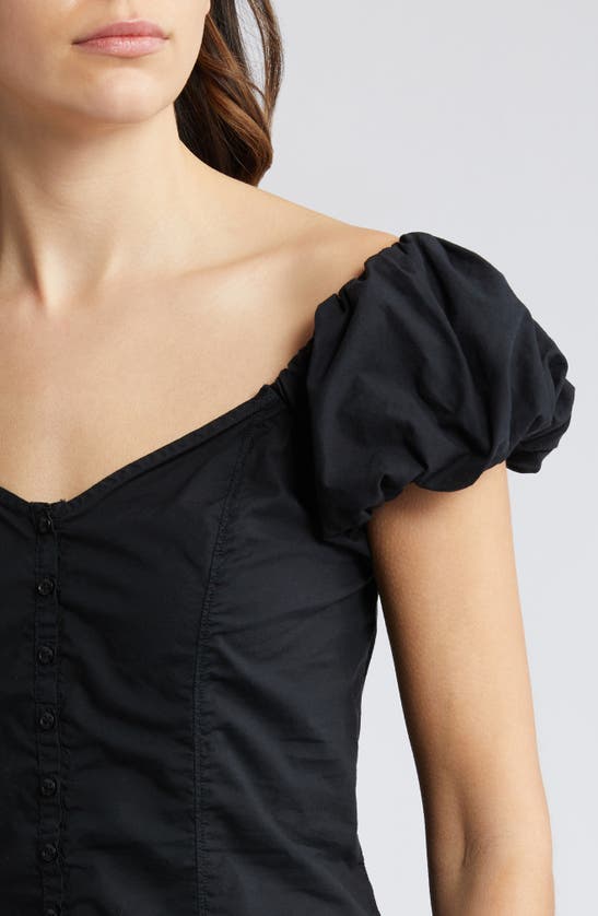 Shop Nation Ltd Angel Bubble Sleeve Off The Shoulder Top In Jet Black