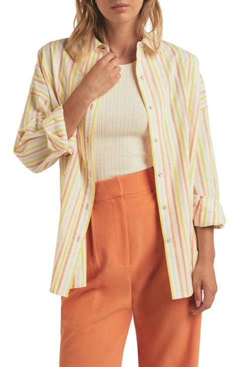 Favorite Daughter Miranda Short in Beige/Navy Stripe