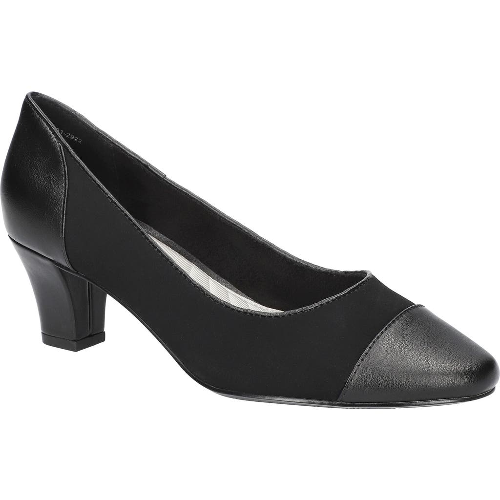 Easy Street 312922 Womens Toe Cap Manmade Block Heels In Black Lamy