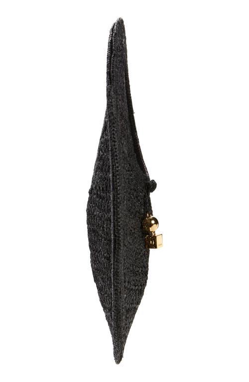 Jacquemus Le Rond Spiaggia Shoulder Bag In Raffia In Black